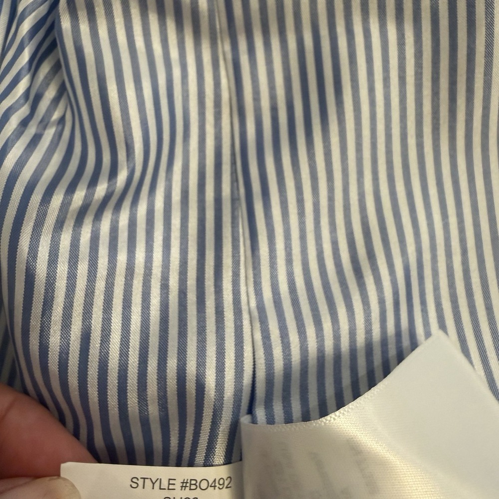 J. Crew Blazer Jacket Women's 14 Blue Herringbone One Button Linen Cotton Blend - Picture 13 of 13